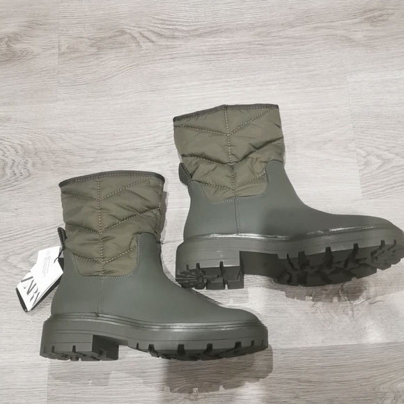 Zara rubberised platform quilted boots - Picture 8 of 10